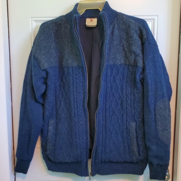 Men's CARRAIG DONN Ireland Wool and Tweed Full-zip Cardigan sz XL Rare! - Picture 4 of 13